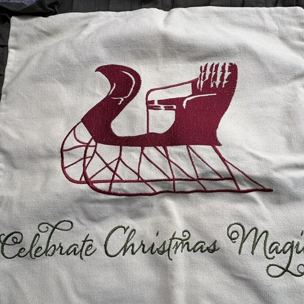 Christmas Biltmore Inspirations Pillow Sham‎ Covers Set Of 2 Embroidered Sleigh